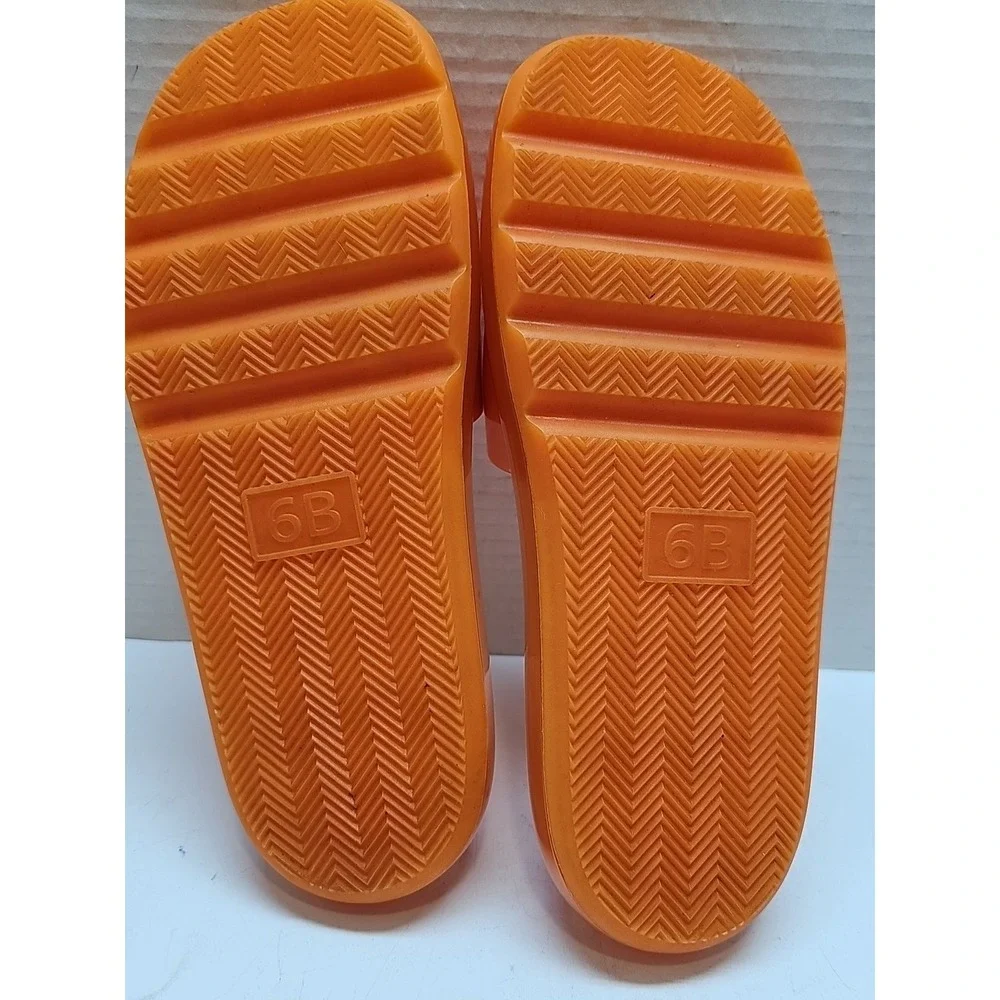 Tory Burch Bubble Jelly Slides Fluorescent Orange (Size 6B)
